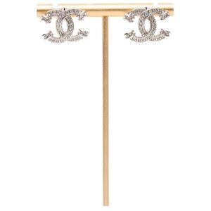 CHANEL Silver Textured Logo Accessory